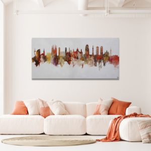 Barcelona Skyline 1 Painting